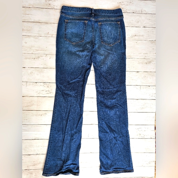 Eddie Bauer Dark Blue Denim Jeans Straight Fit Bootcut Size 8 Great condition - Picture 3 of 8